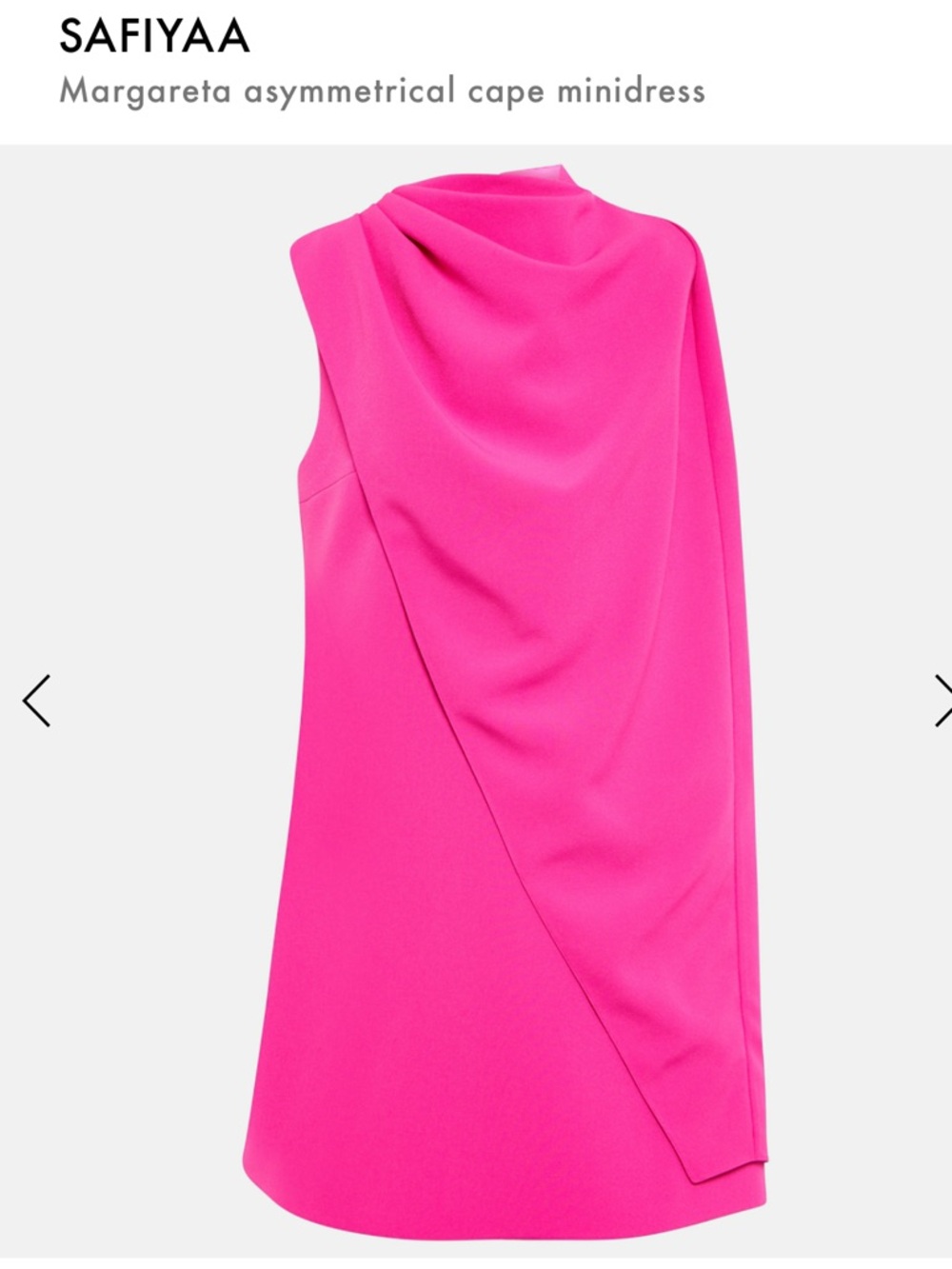 SAFIYAA Margareta Asymmetrical Cape Crepe Mini Dress